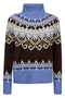 Freequent Merla Poloneck Pullover - Coffee Bean & Wedgewood 206759